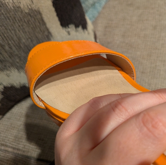 Orange Block Heel Sandals - Picture 8 of 16